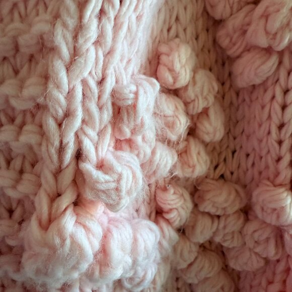 Chicwish Handmade with Love Pom Pom Heart Bobble Cardigan Sweater Womens Pink - Picture 10 of 11